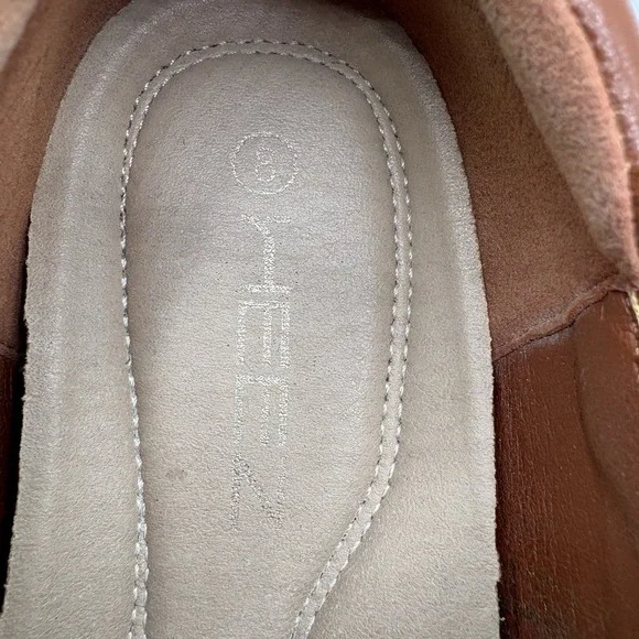 Unbranded Mary Jane Shoes Women's Size 8 Brown Faux Leather Zip & Loop Flat - Picture 5 of 10